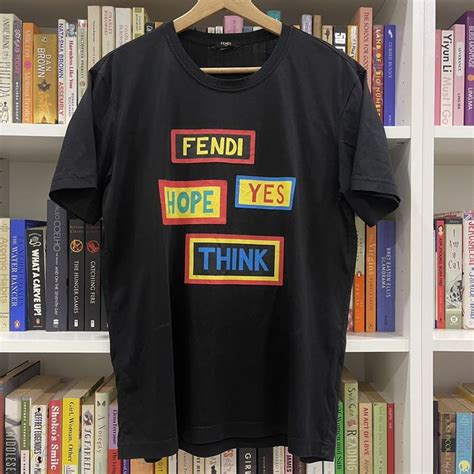 maglietta fendi yes hope think|Fendi Fendi Roma Badge Patch Hope Yes Think Tee .